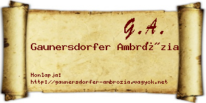 Gaunersdorfer Ambrózia névjegykártya